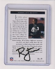 1992 PRO LINE PROFILES AUTOGRAPH RONNIE LOTT