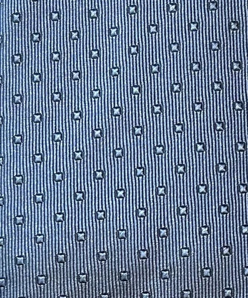 Villa Milano cravatta tre pieghe in seta micro quadretti, grigio antracite CR3.1 - Imagen 2 de 2