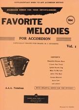 FAVORITE MELODIES FOR ACCORDION - ACCORDION MUSIC BOOK NOS