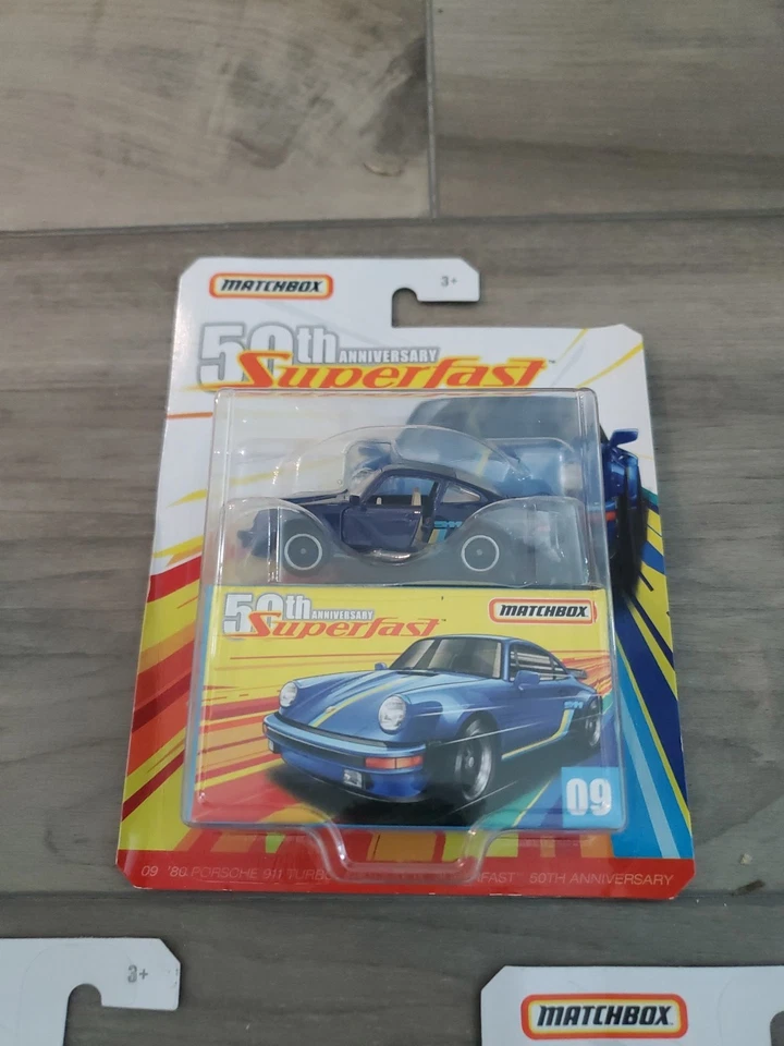 Matchbox Lot of 3 - 50th Anniversary Superfast #09 '80 Porsche 911 Turbo Blue B - Image 2 of 4
