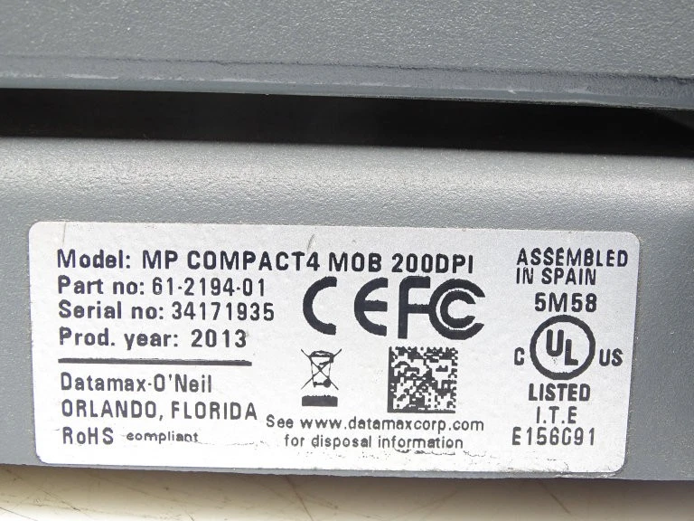 DATAMAX MP COMPACT4 MOB 200DPI PRINTER - Image 3 of 3