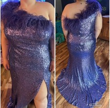 Sherri Hill Size 20 Purple/Lavender Prom Dress Formal Gown Feathers Sequins!!