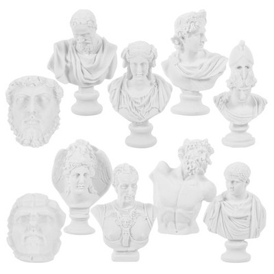 10pcs Mini Bust Sculptures Drawing Sketch Reference Figure Statues Model