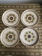 Four Vintage Sherwood / Langley by Denny Stoneware  dinner Plates.