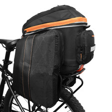 Ibera Bike Bag Expandable Commuter 17-23L - Clip-On Bike Rack Bag Panniers