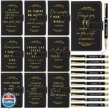 Spakon 10 Sets Christian Gifts Bulk Prayer Leather Notebook with Pen for Gran