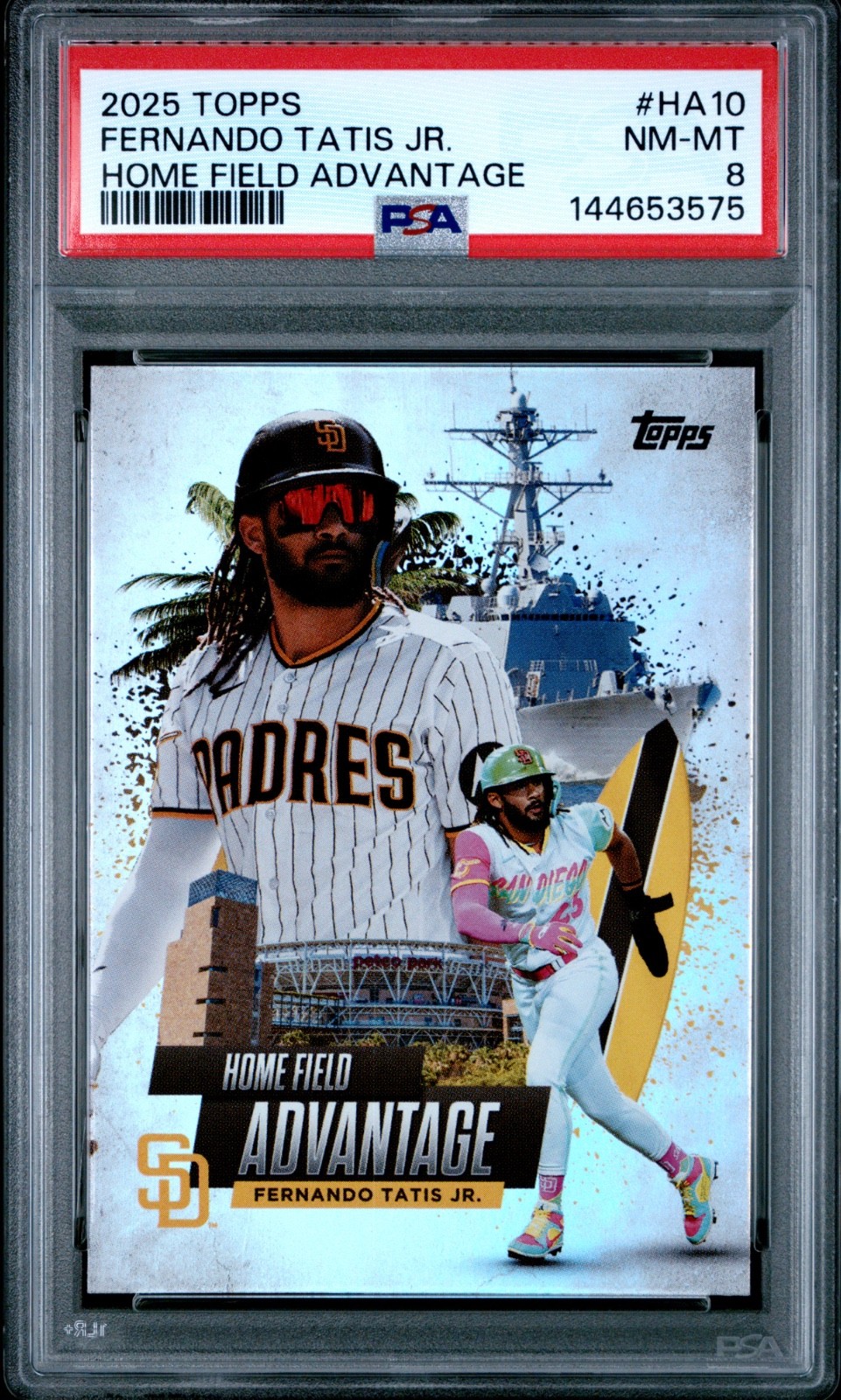 Fernando Tatis Jr. 2025 Topps Home Field Advantage CASE HIT SP PSA 8 #HA10