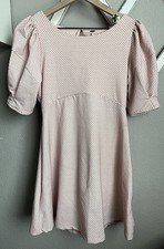 Free People Women's XS Polka Dot A-Line Dress Puff Sleeve