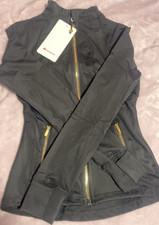 Lululemon Black Full Zip Athletic Jacket for Women with Pockets, Mid-Length