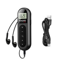 Portable LCD Digital Screen Display Pocket FM Walkman Radio With Earphone