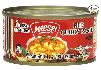 Maesri Thai Red Curry Paste, 4 Ounce (4 Pack)