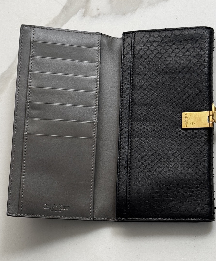 RARE Calvin Klein Collection Genuine Python Wallet - image 4