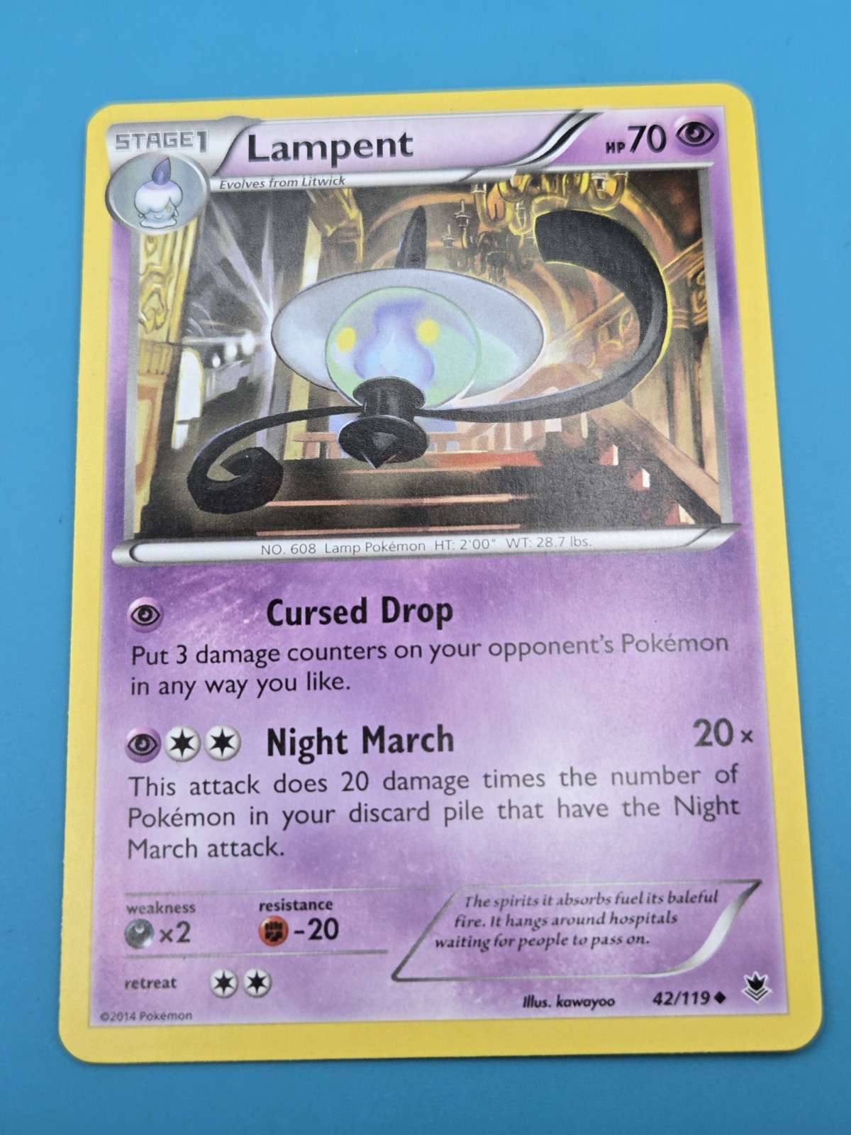 Lampent 42/119 XY Phantom Forces Regular Pokémon Card TCG LP