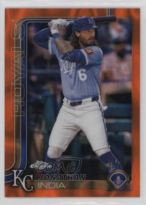 2025 Topps Chrome Orange Lava Refractor 14/25 Jonathan India #209 tw0