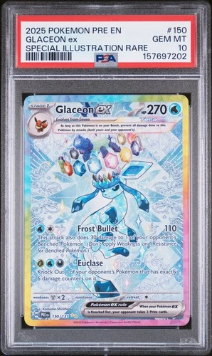 2025 POKEMON PRE EN-PRISMATIC EVOLUTIONS #150 GLACEON EX PSA 10