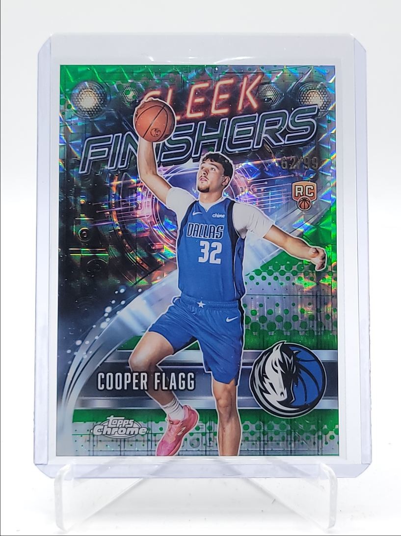 COOPER FLAGG 2025-26 TOPPS CHROME SLEEK FINISHERS ROOKIE GREEN GEO /99 Q5692