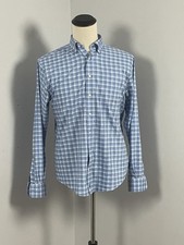 Johnnie-O Performance Button Downg Shirt Blue Plaid Men's Medium