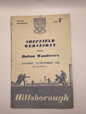 Sheffield Wednesday v Bolton Wanderers;  3rd November 1956