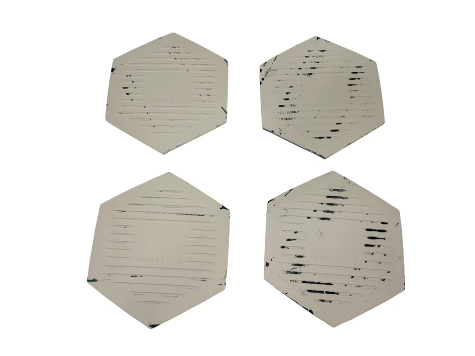 Green Ceramic Tile Hexagon Subway Marble Mosaic Vintage Mid Century Modern Retro - Image 4 of 4