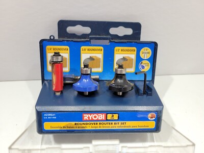 Ryobi 3 Piece Carbide Tipped Roundover Router Bit Set A25RS31 | eBay