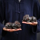 One Pair Yixing Zisha Purple Clay Tea Pet Mascot Chinese Lucky Animal Statue New