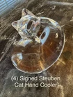 Stueben glass Cat Hand Cooler