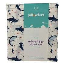 Pillowfort Shark Microfiber Twin Sheet Set Soft Fish Ocean 3 Piece New