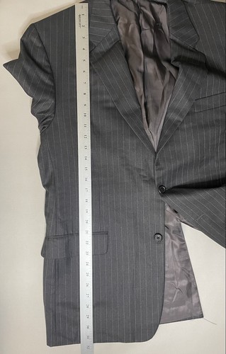 Hickey Freeman Grey Pinstripe Jacket Loro Piana Tasmanian Super 130’s Mens 44R - Picture 8 of 10