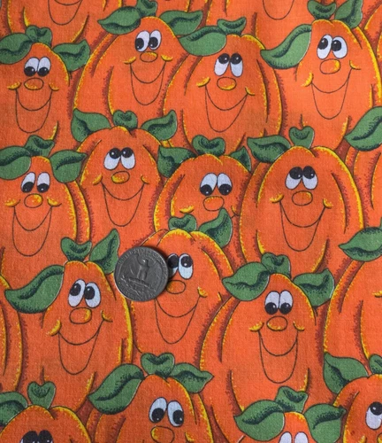 2 Yds Smiling Pumpkin Patch Fabric Unbranded Halloween Fall