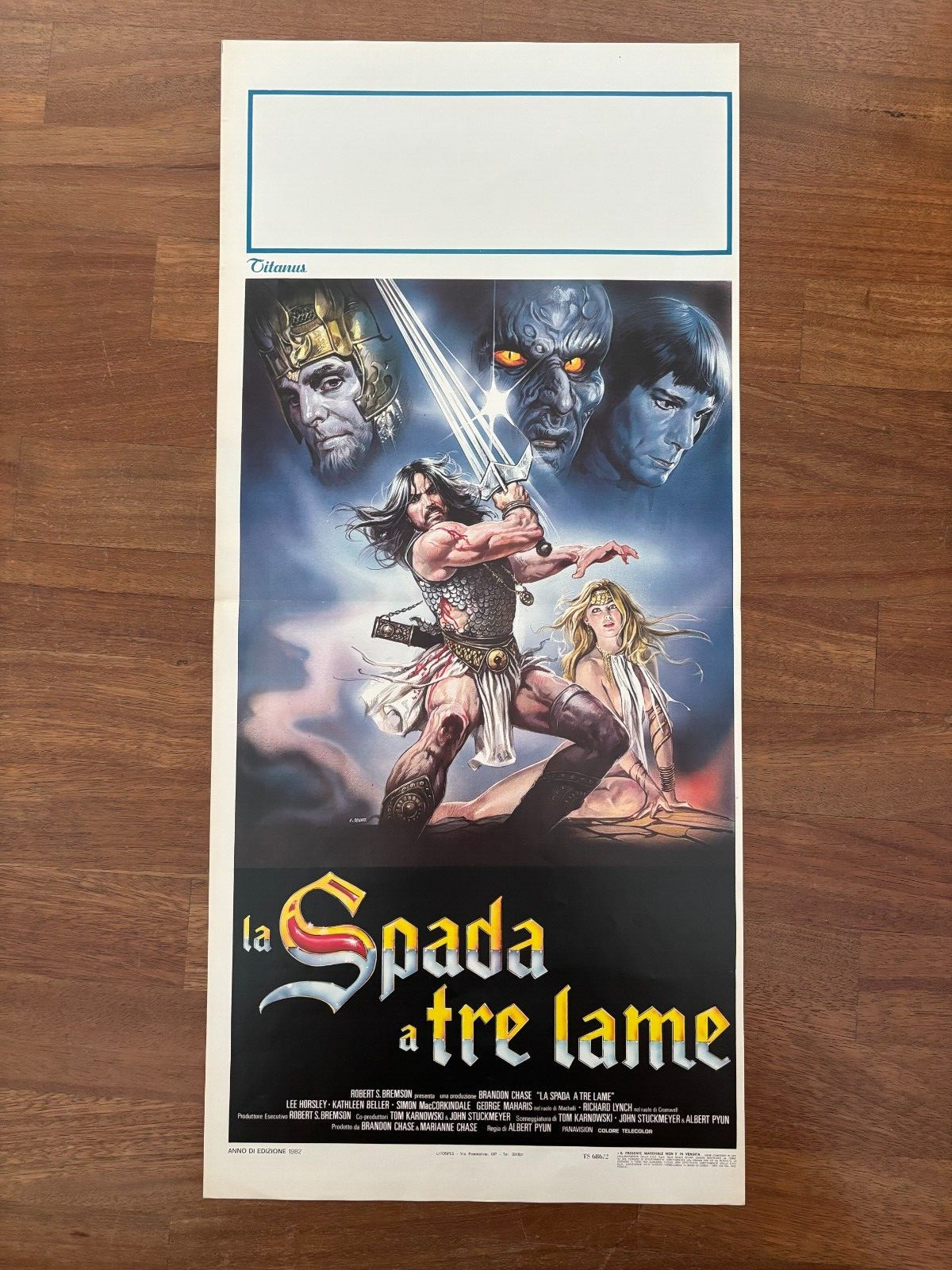 Locandina originale film La spada a tre lame (1982) - Regia di Albert Pyun