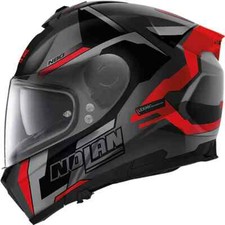 Nolan N80-8 Wanted Matt Black / Red 71 Full Face Motorcycle Motorbike Helmet