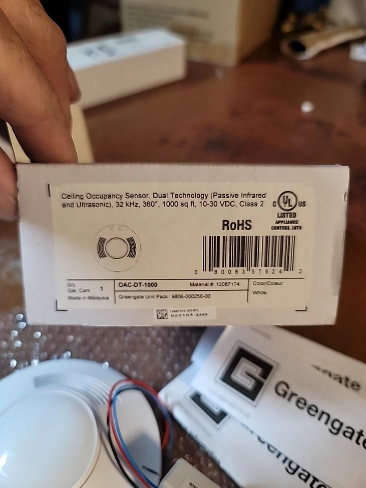 Greengate OAC-DT-1000 MicroSet Dual Tech Ceiling Sensor - White & OCC-RJ45 - Image 2 of 4