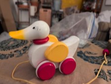 Brio Pull Along Wooden Duck w/ Moving Wings  Head. Kids Toys