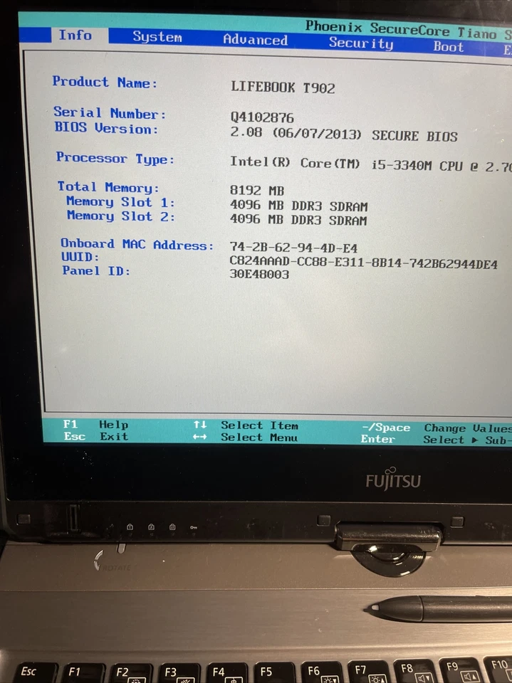 FUJITSU LIFEBOOK T902 CORE i5 2.7GHz 8GB RAM TOUCH No HDD - Image 2 of 4