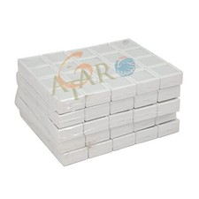 96ps White Square Gems Diamond Cases Glass Top Gemstone Display Jewelry Box