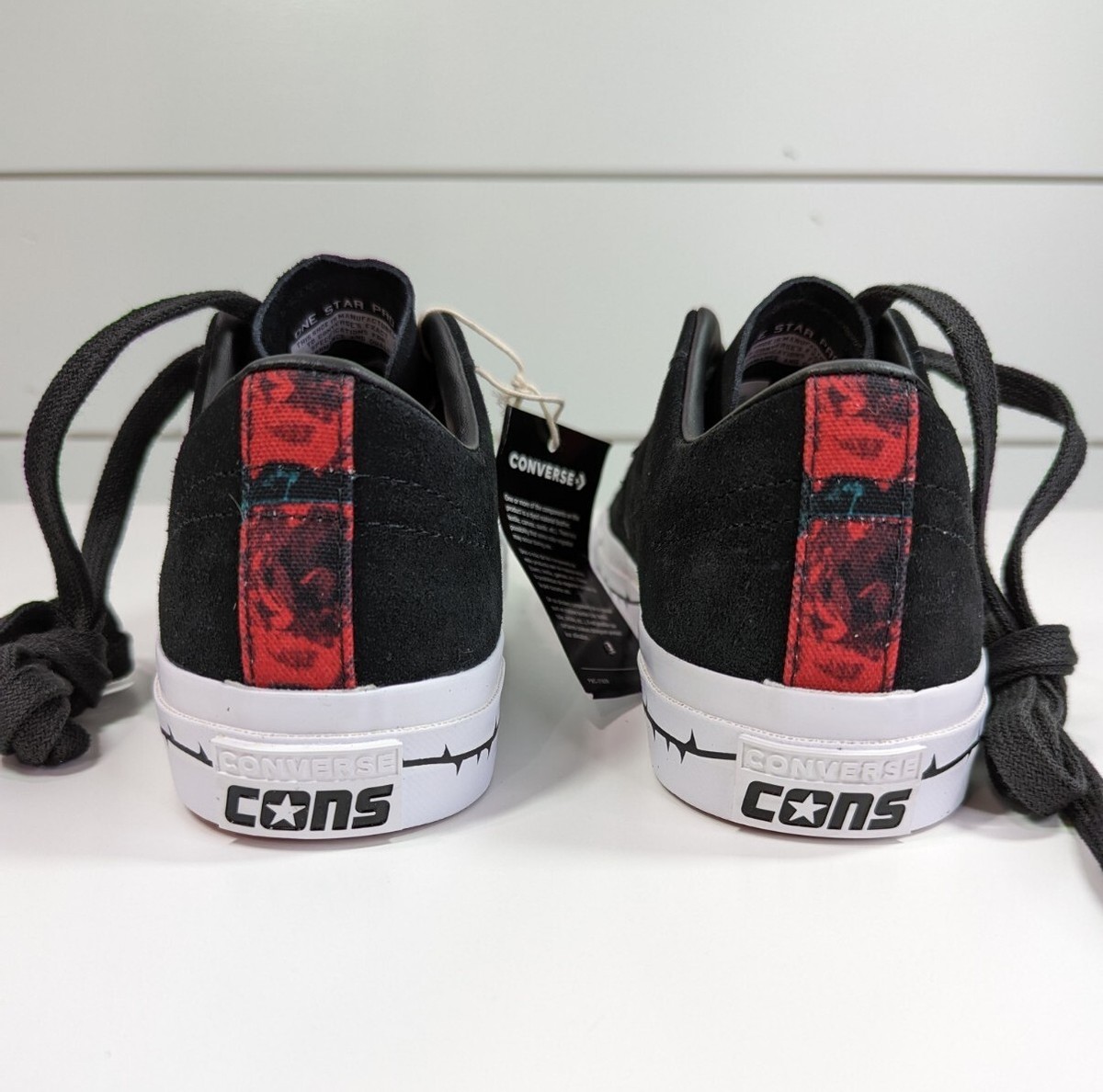 Converse One Star Pro Roses A01579C Black Red Suede Skateboard