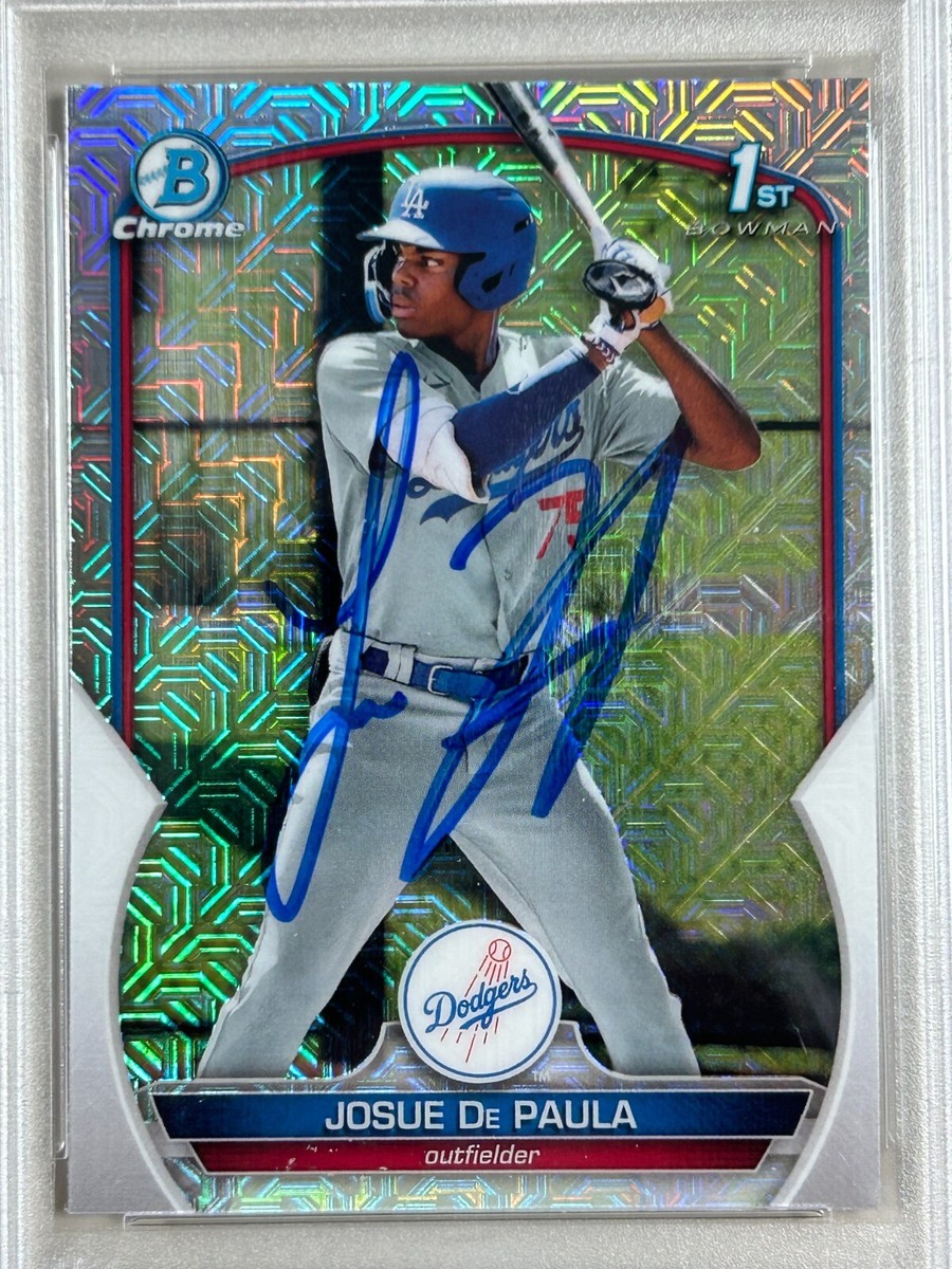 Josue De Paula PSA Signed 2023 1st Bowman Chrome Prospects Mojo