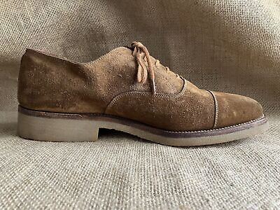 J.M. WESTON 300 Brown Suede Leather Cap Toe Oxford Shoes J.M. WESTON 300 Brown Suede Leather Cap Toe Oxford Shoes