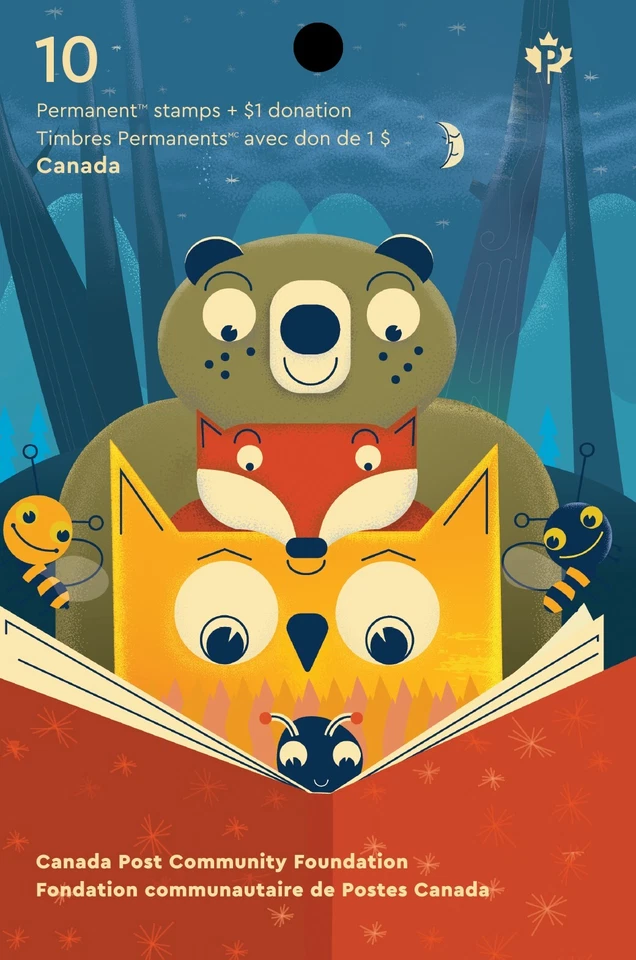 OWL, FOX, BEAR, BEE, ANT, WASP = CP COMMUNITY = Booklet of 10 Canada 2023 MNH Foto 2 de 4