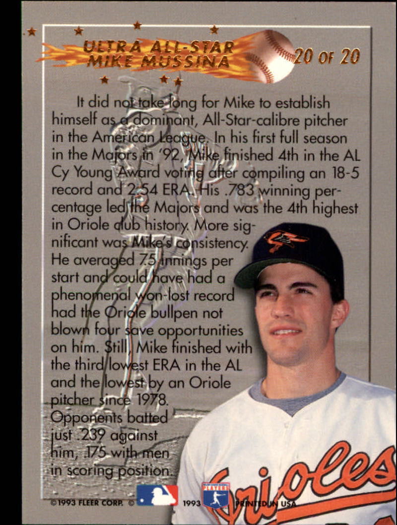 1993 Ultra All-Stars #20 Mike Mussina - NM-MT | eBay