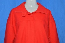 vintage 80s WOOLRICH WOMEN'S RED WOOL ZIP FRONT WARM WINTER JACKET COAT MEDIUM M