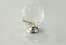 CLEAR CRYSTAL DIAMOND GLASS DOOR KNOBS CUPBOARD DRAWER FURNITURE HANDLE CABINET