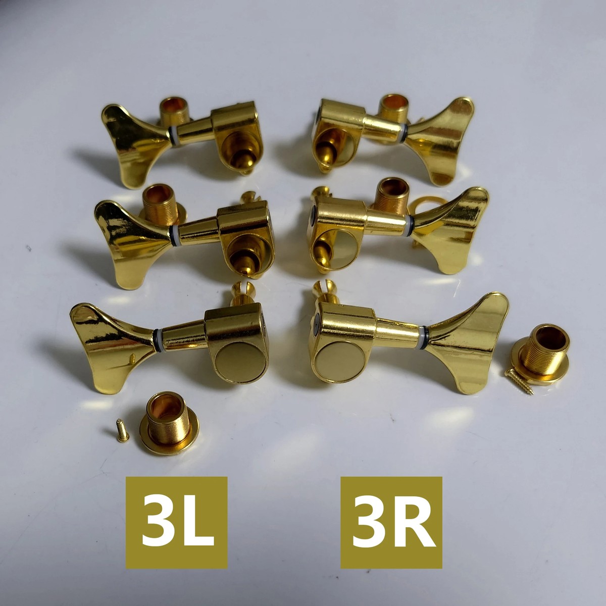 Bass Tuning Pegs Left & Right Closed Machine Heads Gold For