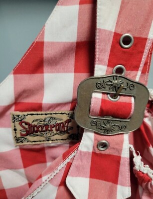 Trachtenbluse im Miederstil, Stockerpoint, Gr. 36, rot-weiß-kariert, neu