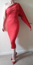 Red Dress One Sleeved Body Con Size 10
