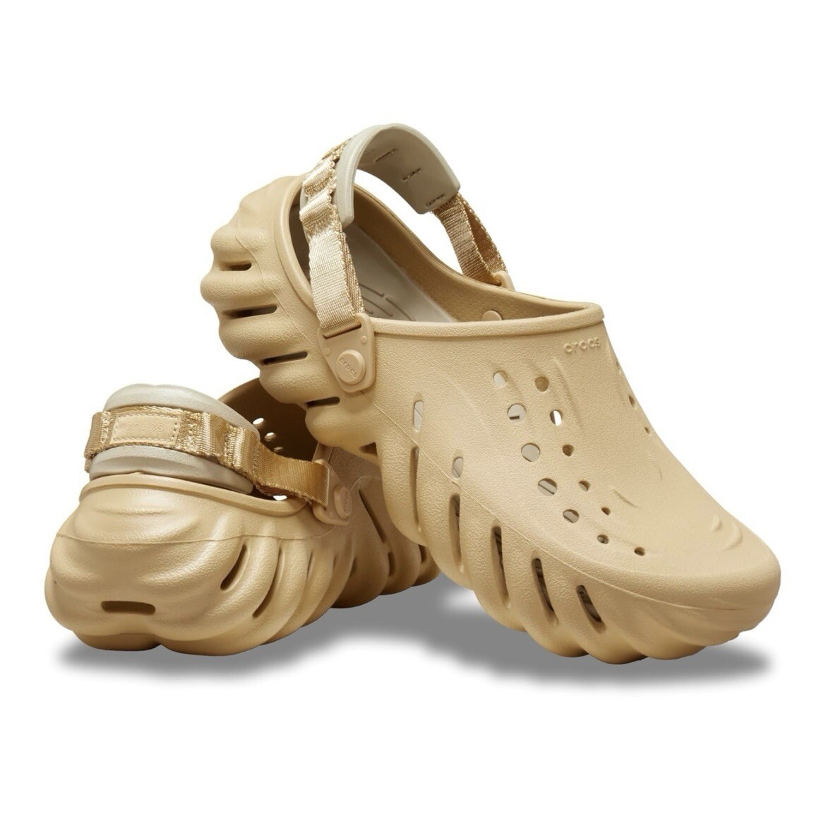 Crocs Echo Wheat Tan / Beige Clog Shoes Comfort Slides Sandals Mens Size 12 NEW