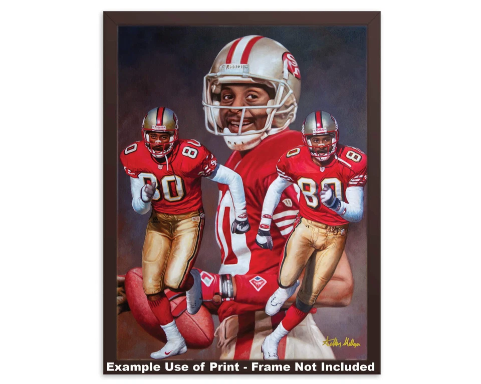 Jerry Rice receptor largo WR San Francisco 49ers NFL futebol arte impressão 1AM3 - Imagem 2 de 4