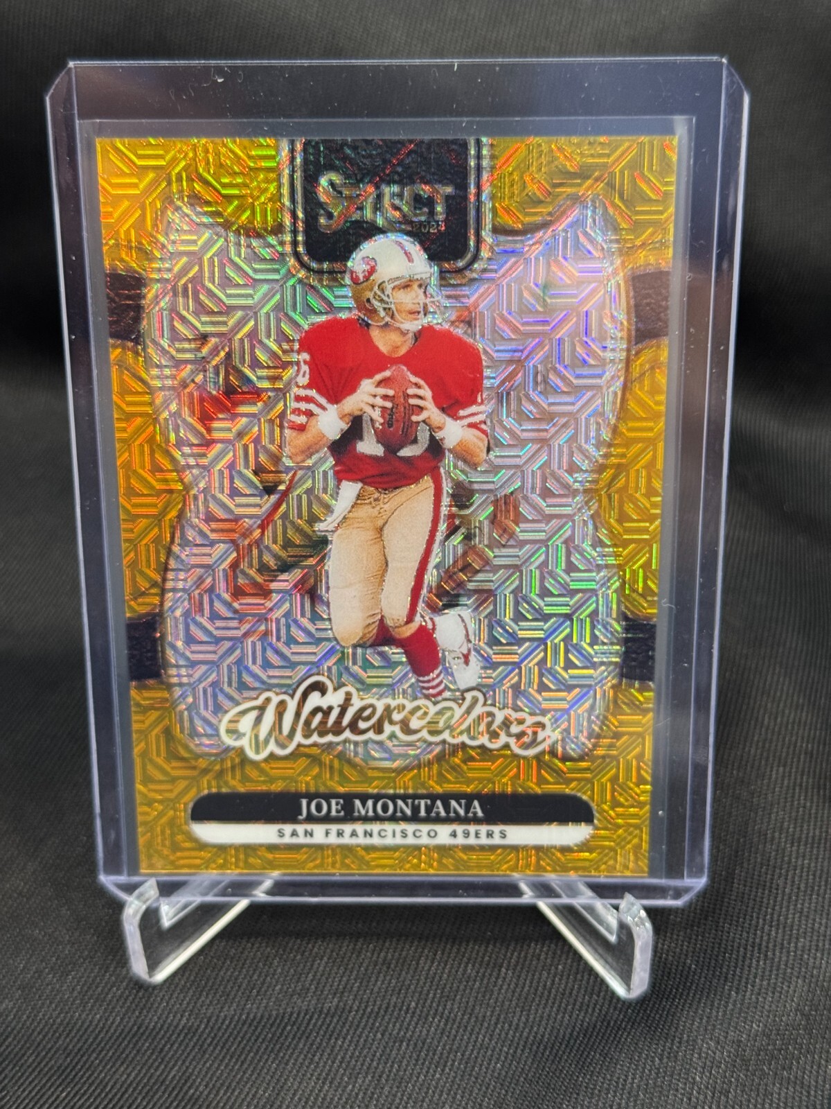 2024 Select Joe Montana Watercolors Gold Prizm #7/10 Case Hit SSP 49ers HOF!
