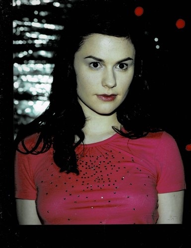 8X10-COLOR PHOTO OF-CLOSE UP-ANNA PAQUIN - IN RED