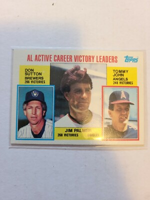 1984 AL ACTIVE CAREER VICTORY LEADERS PALMER / JOHN / SUTTON #715 NM  